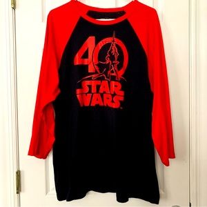 STAR WARS CELEBRATION 2017 40th anniversary Star Wars raglan tee, rare EUC, 2X